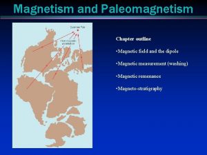 Magnetism and Paleomagnetism Chapter outline Magnetic field and