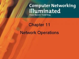 Chapter 11 Network Operations Introduction Look at Network