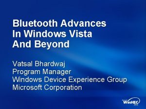 Bluetooth for windows vista