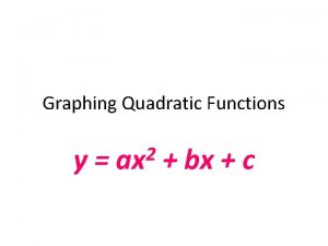 Graph opens up or down Graph opens up or down