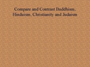 Hinduism and judaism compare and contrast essay