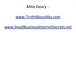 Mike geary abs