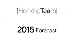 2015 Forecast 2015 Revenue Forecast 10 1 Million