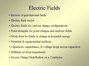 Electric Fields Review of gravitational fields Electric field