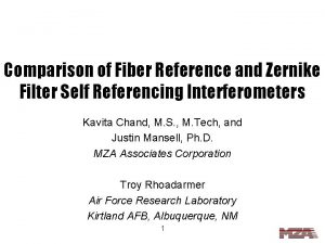 Comparison of Fiber Reference and Zernike Filter Self