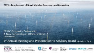 EPSRC Prosperity Partnership Development in of Offshore Novel