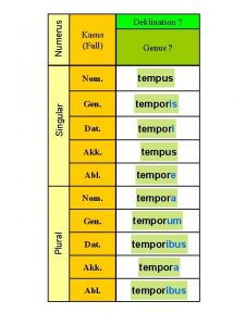 Tempus temporis deklination