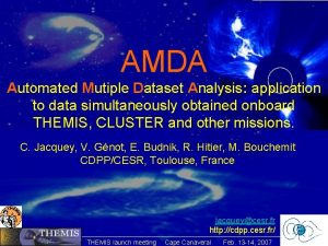 AMDA Automated Mutiple Dataset Analysis application to data