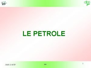 LE PETROLE JM R DBTP 2006 1 Traitement