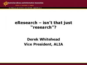 e Research isnt that just research Derek Whitehead