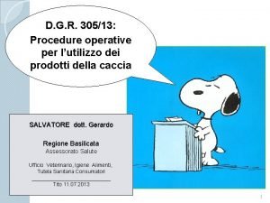 D G R 30513 Procedure operative per lutilizzo