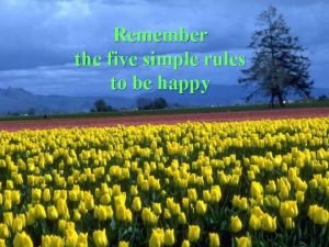 Five simple rules