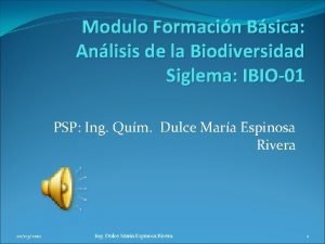 Modulo Formacin Bsica Anlisis de la Biodiversidad Siglema