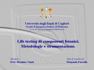 Universit degli Studi di Cagliari Facolt di Ingegneria