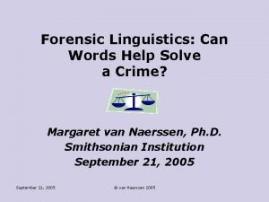 Forensic linguistics