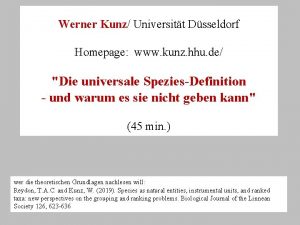 Werner Kunz Universitt Dsseldorf Homepage www kunz hhu
