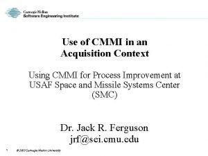 Cmmi for acquisition