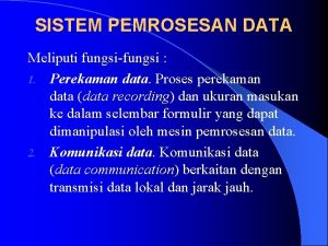 Sistem pemrosesan data