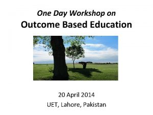 One Day Workshop on Outcome Based Education 20