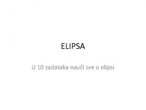 Jednadžba elipse