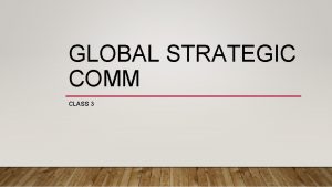 GLOBAL STRATEGIC COMM CLASS 3 TODAY Hofstedes cultural