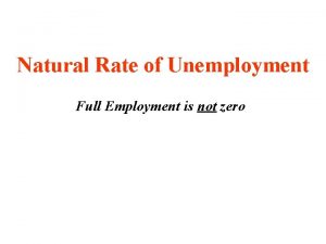 Natural rate unemployment