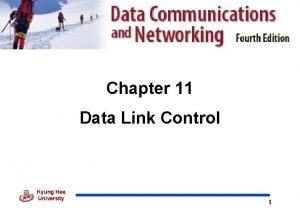 Data link control deals with the design and procedures for