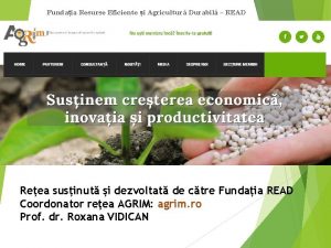 Fundaia Resurse Eficiente i Agricultur Durabil READ Reea