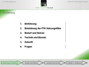 www heizungsfilter de 2013 FTK Filter Technik Kausch