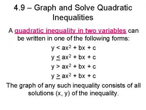 Graphing systems of quadratic inequalities