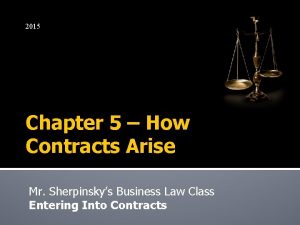 2015 Chapter 5 How Contracts Arise Mr Sherpinskys