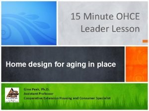 15 Minute OHCE Leader Lesson Home design for