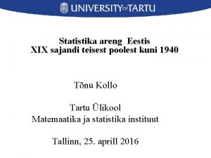 Statistika areng Eestis XIX sajandi teisest poolest kuni