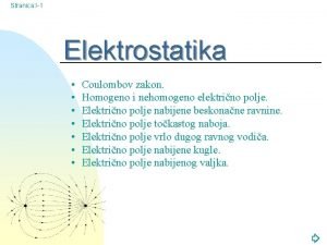 Stranica I1 Elektrostatika Coulombov zakon Homogeno i nehomogeno