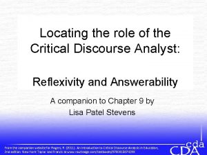 Locating the role of the Critical Discourse Analyst