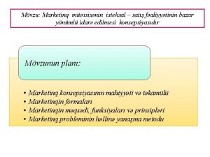 Marketinqin prinsipləri