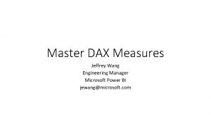 Master dax