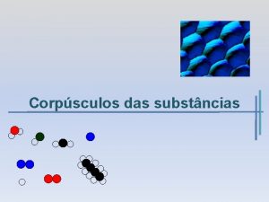 Corpsculos das substncias Um pouco de histria A