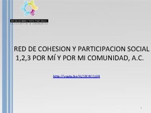 RED DE COHESION Y PARTICIPACION SOCIAL 1 2