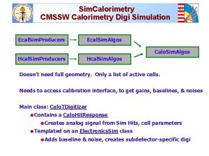 Sim Calorimetry CMSSW Calorimetry Digi Simulation Ecal Sim