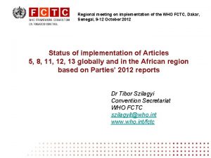 Regional meeting on implementation of the WHO FCTC