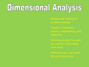 Organized method of problemsolving Used in chemistry physics