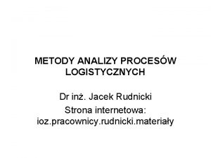 Mapa procesu logistycznego