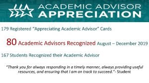 179 Registered Appreciating Academic Advisor Cards 80 Academic