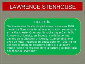 Stenhouse biografia