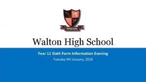Walton high sixth form entry requirements