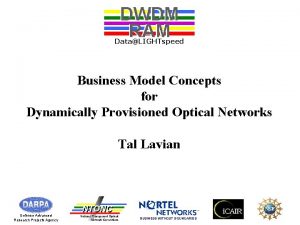 DWDM RAM DataLIGHTspeed Business Model Concepts for Dynamically