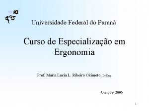 Universidade Federal do Paran Curso de Especializao em