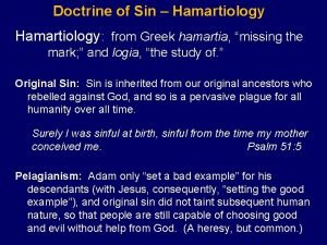 Doctrine of sin hamartiology