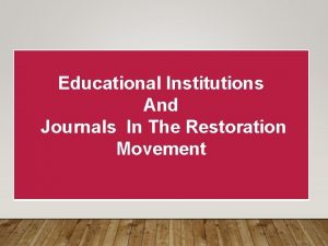 Restoration movement colleges